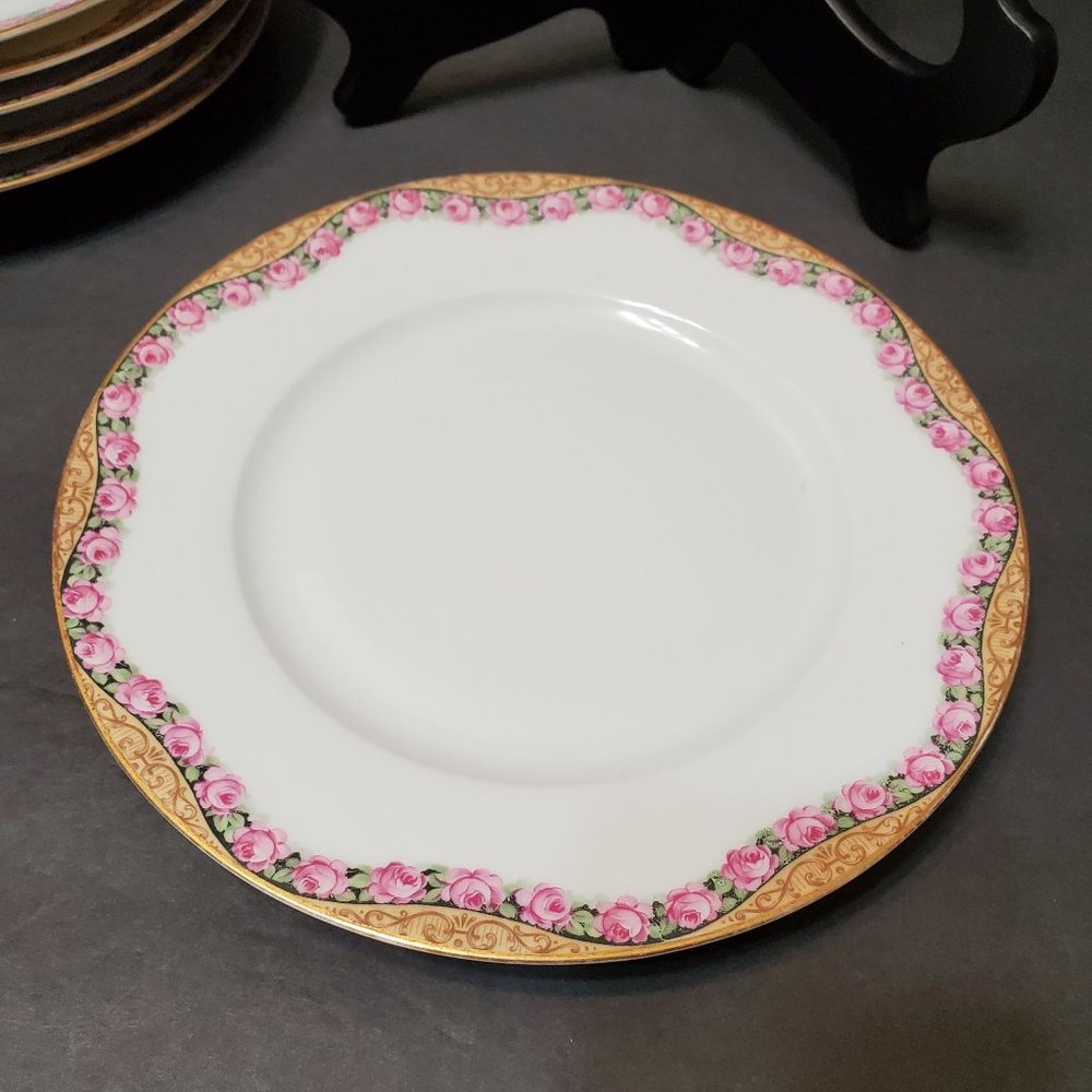Antique Seltmann Weiden fine porcelain dessert plate, Roses, hand painted 1920s - Picture 3 of 7